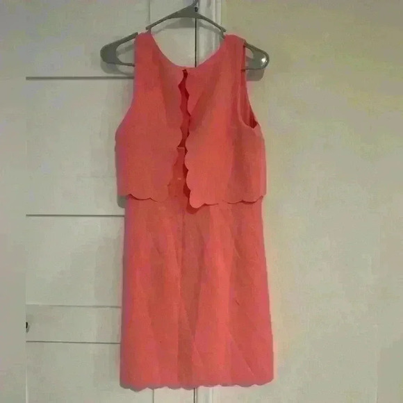 Ann Taylor LOFT  scalloped peach orange sleeveless dress- Size 6P- NWOT - Picture 2 of 5
